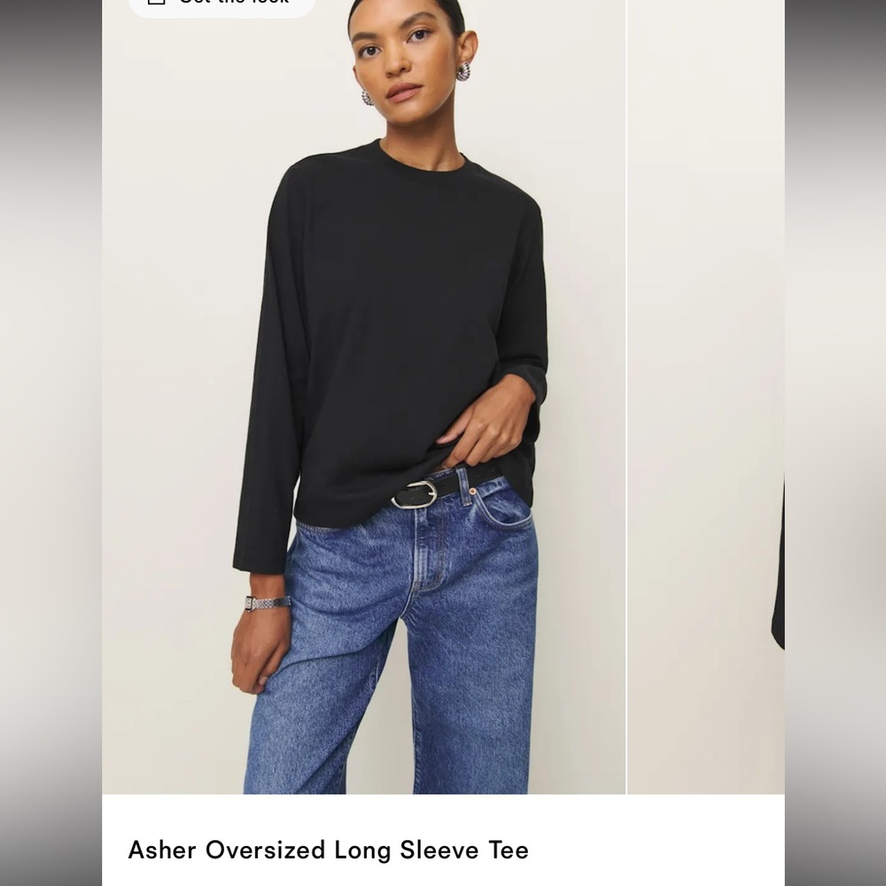 Reformation Asher Oversized Long Sleeve Tee Black - Size S